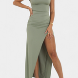 Vestido Viveka con Lazo en la Espalda y Comodidad Elástica