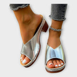 Sandalias con Tacón Grueso y Talón Descubierto