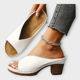 Sandalias con Tacón Grueso y Talón Descubierto