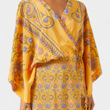 Vestido Candela Boho con Estampado Floral y Escote Cruzado en V