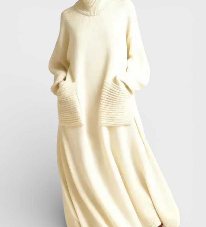Elena™ | Vestido de punto de cuello alto