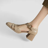 Eva | Zapatos ortopédicos de tacón con tira en T