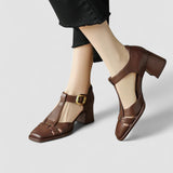 Eva | Zapatos ortopédicos de tacón con tira en T