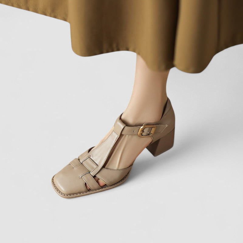 Eva | Zapatos ortopédicos de tacón con tira en T