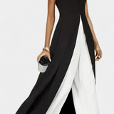Alicia Conjunto Bicolor Elegante sin Mangas con Pantalones Anchos
