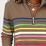 Raquel™ | Sudadera de rayas con media cremallera