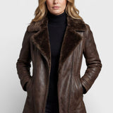 Victoria™ | Chaqueta de cuero forrada de borrego