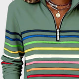 Raquel™ | Sudadera de rayas con media cremallera