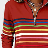 Raquel™ | Sudadera de rayas con media cremallera