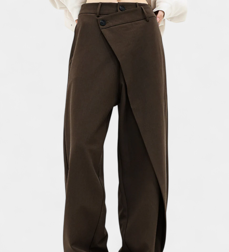 Oaklyn Pantalones Rectos con Drapado Moderno
