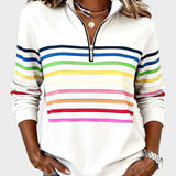 Raquel™ | Sudadera de rayas con media cremallera