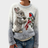 Teresa™ | Jersey navideño suave con conejo