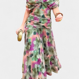 Magda™ | Vestido largo floral con escote en V
