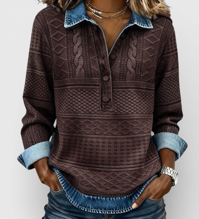 Rosenda™ | Sudadera elegante con medio botón