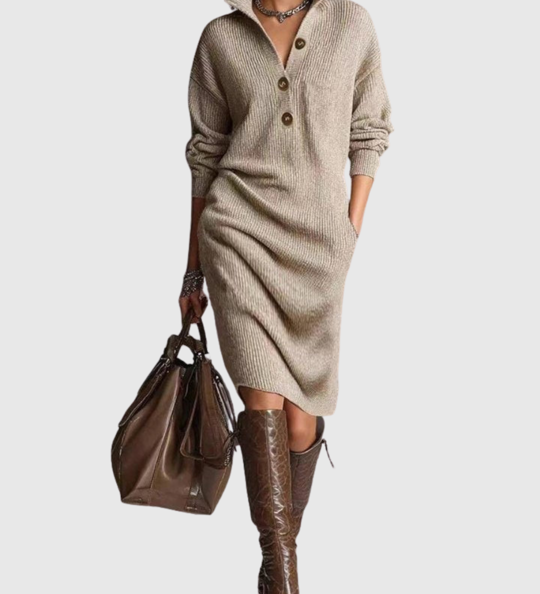 Alba™ | Vestido midi de punto elegante