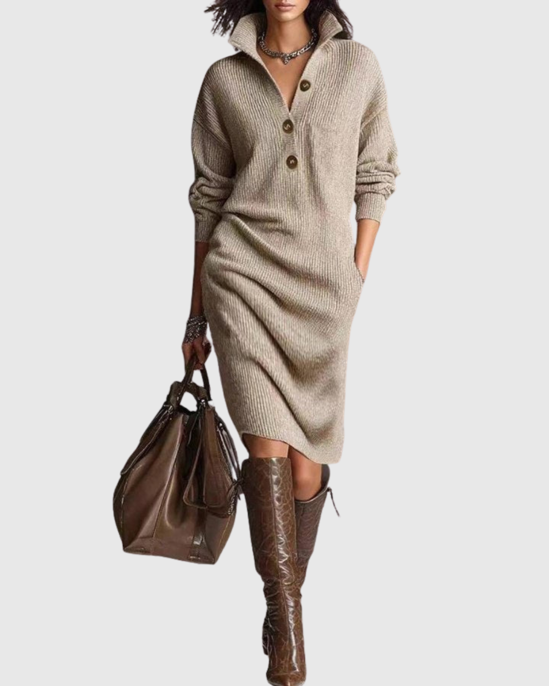Alba™ | Vestido midi de punto elegante