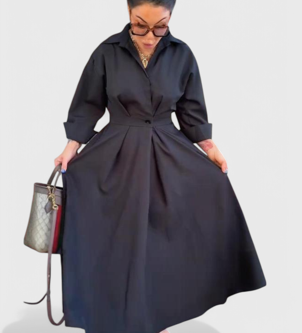 Vestido Maxi Largo Celina con Solapa