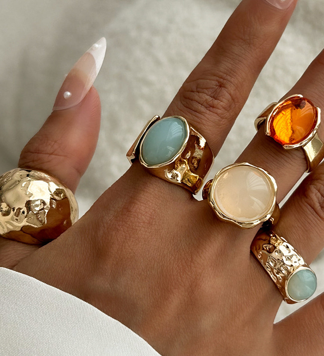Conjunto de Anillos Abiertos con Strass