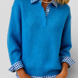 Alicia™ | Jersey de punto con detalle de cuadros