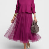 Claudia™ | Vestido de punto elegante con tul