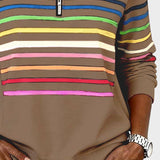 Raquel™ | Sudadera de rayas con media cremallera