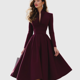 Celia™ | Vestido midi escote V sofisticado