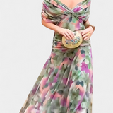 Magda™ | Vestido largo floral con escote en V