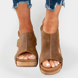 Sandalias de ante con plataforma