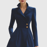 Leonor™ | Vestido abrigo azul marino