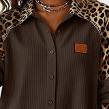 Juana™ | Camisa de botones con estampado leopardo