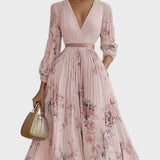 Ariadna™ | Vestido plisado floral elegante