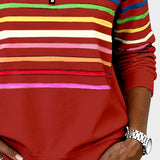 Raquel™ | Sudadera de rayas con media cremallera