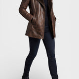 Victoria™ | Chaqueta de cuero forrada de borrego