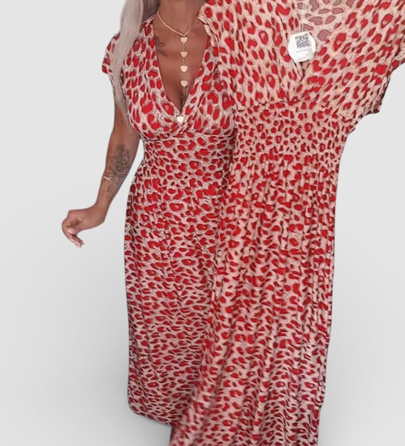 Elena™ | Vestido leopardo de escote en V