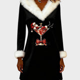 Eulalia™ | Vestido navideño con cuello de pelo