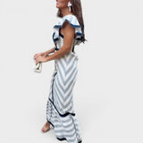 Irene™ | Vestido maxi retro a rayas elegante