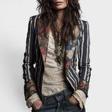 Valeria™ | Blazer bohemio a rayas