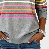 Raquel™ | Sudadera de rayas con media cremallera