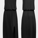 Vestido Dianne Sin Mangas con Abertura Lateral y Corte Suelto