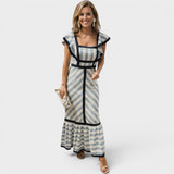 Irene™ | Vestido maxi retro a rayas elegante