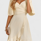 Vestido Mini Arrugado Dosha Elegante