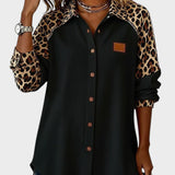 Juana™ | Camisa de botones con estampado leopardo