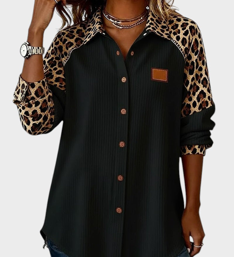 Juana™ | Camisa de botones con estampado leopardo