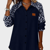 Juana™ | Camisa de botones con estampado leopardo