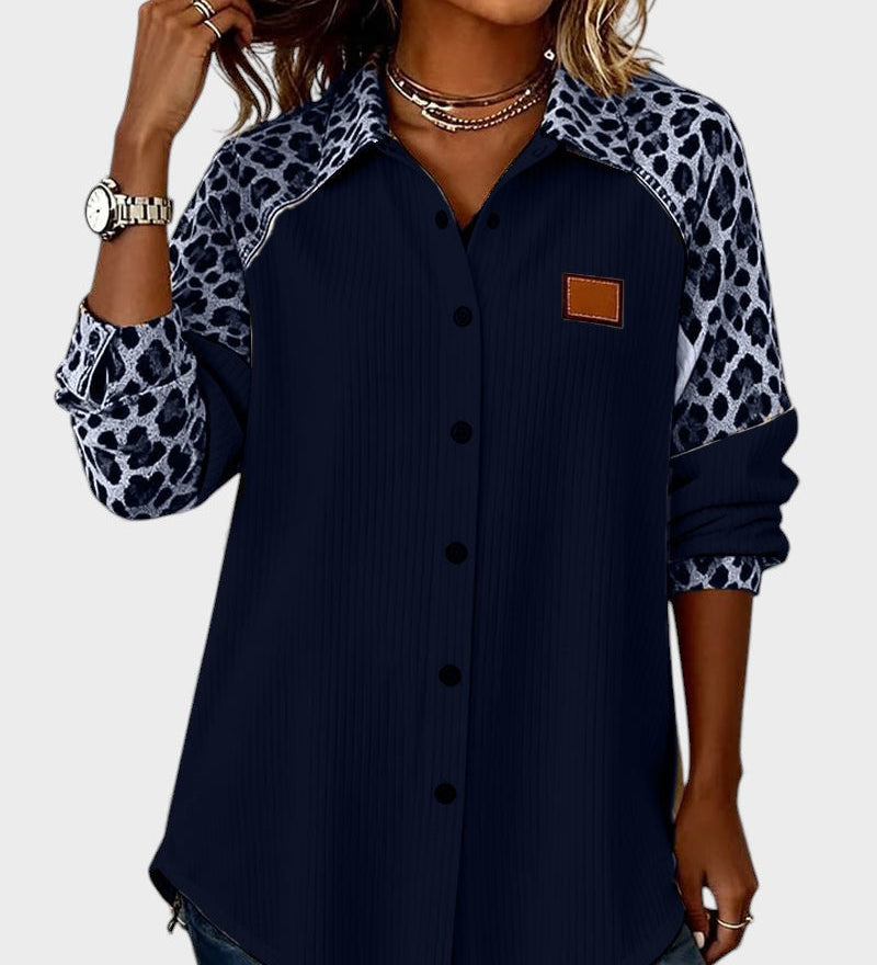 Juana™ | Camisa de botones con estampado leopardo