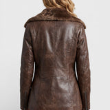 Victoria™ | Chaqueta de cuero forrada de borrego