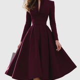 Celia™ | Vestido midi escote V sofisticado