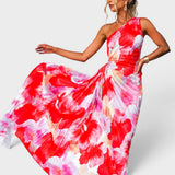Lucía™ | Vestido maxi floral de un hombro