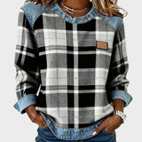 Marta™ | Sudadera con parches a cuadros