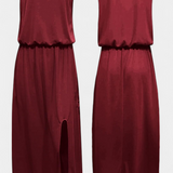 Vestido Dianne Sin Mangas con Abertura Lateral y Corte Suelto